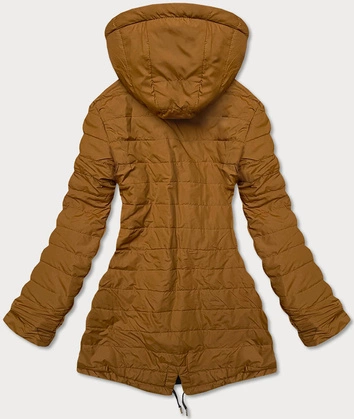 Dwustronna kurtka damska czarno-karmelowa (w502-1)