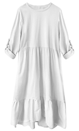 BAWEŁNIANA SUKIENKA OVERSIZE BIAŁA (278ART)