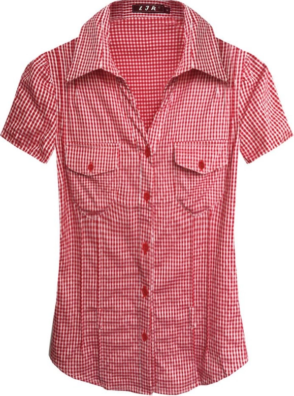 KOSZULA Z KRÓTKIM RĘKAWEM CZERWONA (1028)