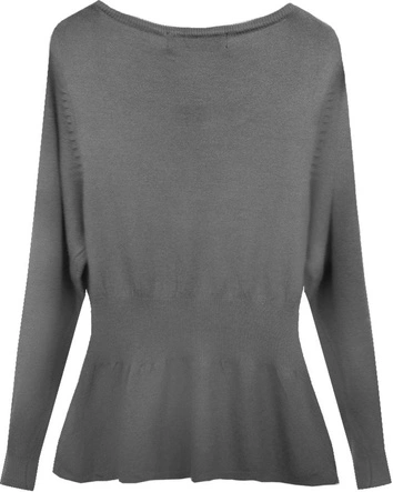 SWETER Z ŻABOTEM SZARY (1527)