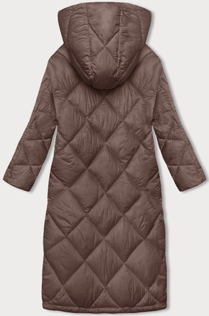 Pikowana kurtka damska zimowa camel (H-896-89)