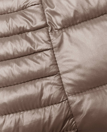Pikowana kamizelka z kapturem cappuccino (16M9113-62)
