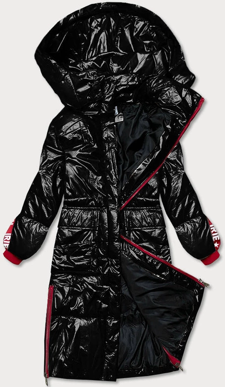 ZIMOWA KURTKA DAMSKA Z KONTRASTOWYMI ŚCIĄGACZAMI CZARNA (1917)