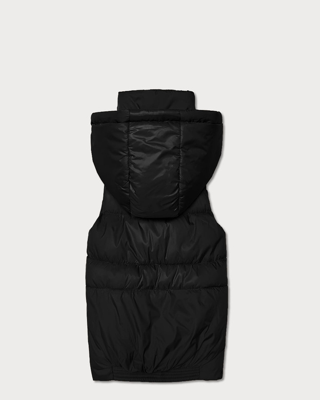 Puchowy bezrękawnik damski z kapturem Goodlookin czarny (B8600/B6106-1)