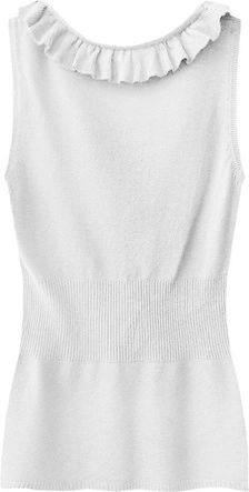 SWETERKOWA BLUZKA NA RAMIĄCZKACH BIAŁA (1526)