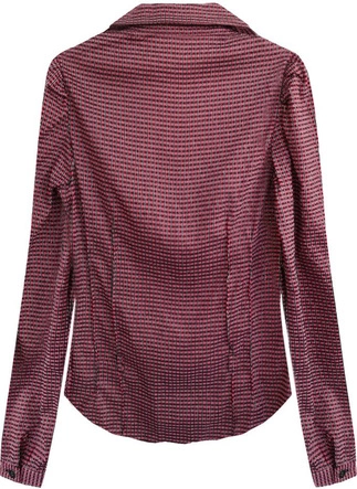 KOSZULA Z DŁUGIM RĘKAWEM BURGUNDOWA (X1008X)