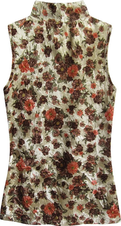 WELUROWY GOLF W KWIATKI ZŁOTO-CZERWONY (3684/6)