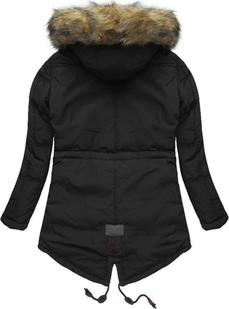 MĘSKA KURTKA ZIMOWA Z KAPTUREM CZARNA (777)