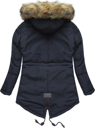 MĘSKA KURTKA ZIMOWA Z KAPTUREM GRANATOWA (777)