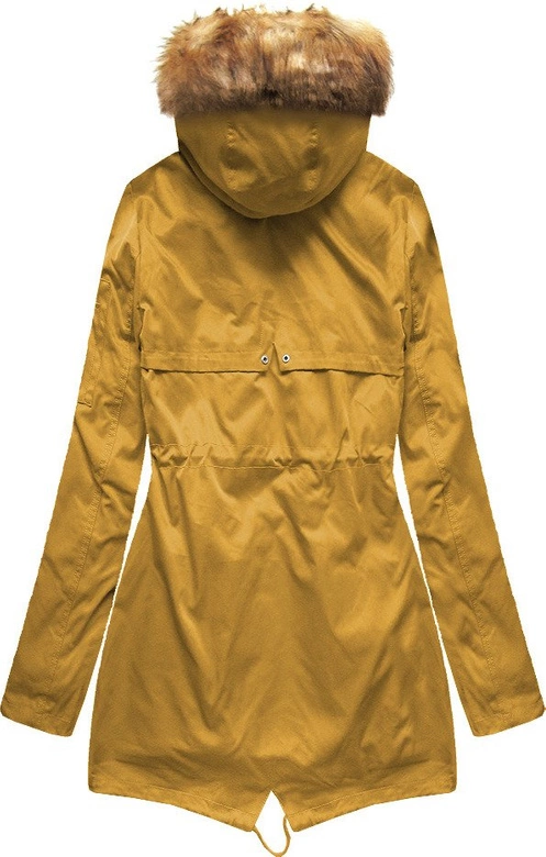 PARKA Z PODPINKĄ ŻÓŁTA (B2635)