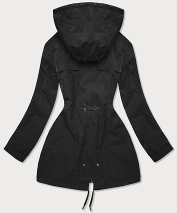Dwustronna kurtka parka damska czarno/żółta (w703big)