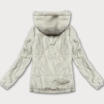 Damska kurtka z ozdobnym kapturem Miss TiTi ecru (3295)