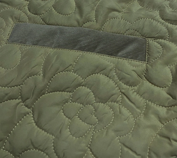 Cienka kurtka damska z ozdobnym pikowaniem zielona (jin226)