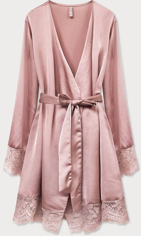 SATYNOWY SZLAFROK DAMSKI RÓŻOWY (663ART)