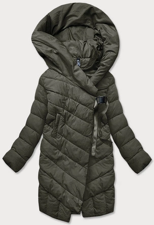 ASYMETRYCZNA KURTKA DAMSKA OVERSIZE KHAKI (1535)