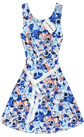 WZORZYSTA SUKIENKA NIEBIESKA (ART47)