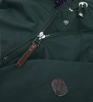Wodoodporna parka damska zielono-szara (m-923)