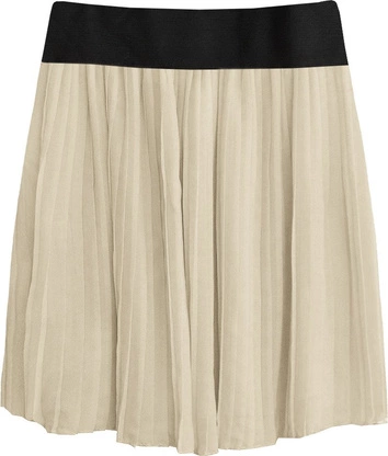 PLISOWANA SPÓDNICA MINI BEŻOWA (9228/3)