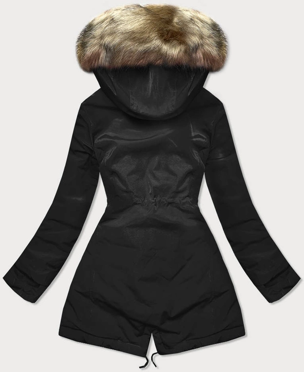 Dwustronna kurtka damska czarno- brązowa (w555)