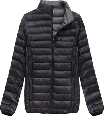 PIKOWANA KURTKA ZE STÓJKĄ CZARNA (99)