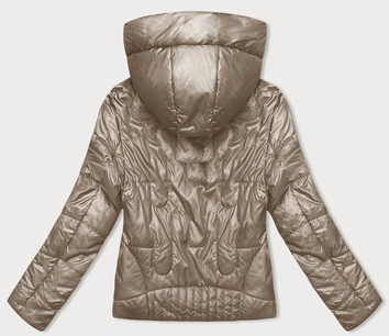 Pikowana krótka kurtka damska beżowa (B8185-12)