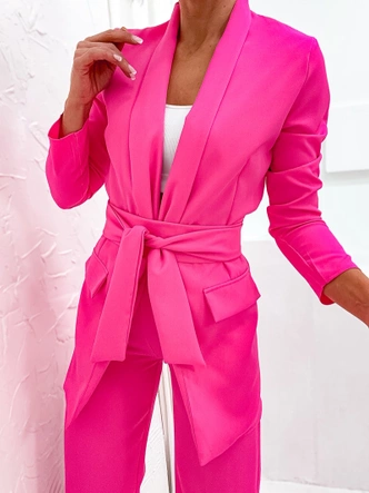 Komplet luźna marynarka + szerokie spodnie fuksja (8167)