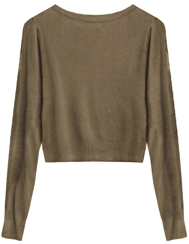 KRÓTKI SWETEREK ZE ZDOBIENIAMI KARMELOWY (1523)