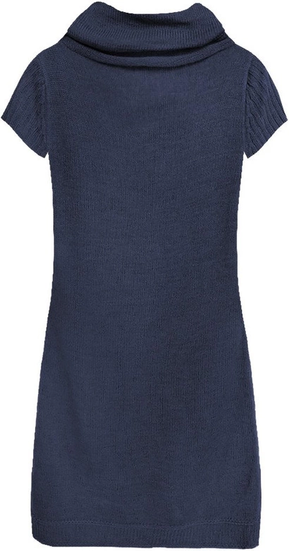 DŁUGI SWETER Z GOLFEM GRANATOWY (1174)