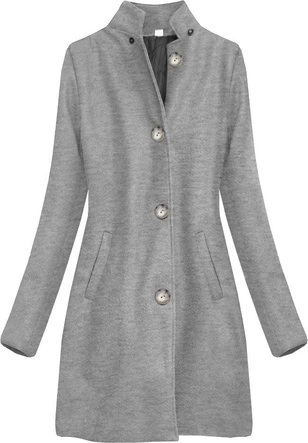 BAWEŁNIANY PŁASZCZ ZIMOWY SZARY (514ART)