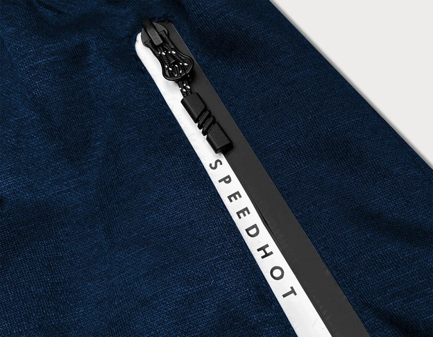 Spodenki męskie z kontrastowymi wstawkami granatowe (8K925-25)