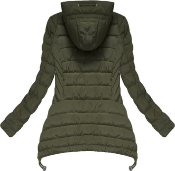 KURTKA PIKOWANA Z WYDŁUŻONYMI BOKAMI KHAKI (XW563X)
