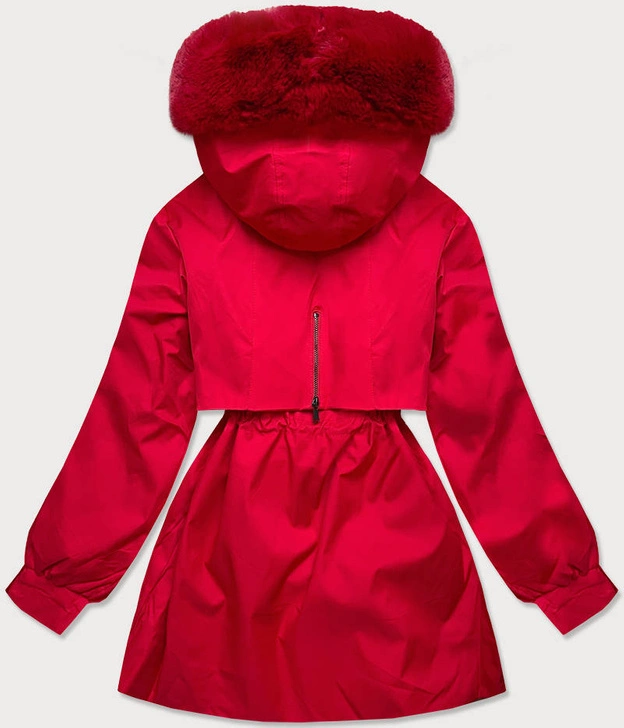 Kurtka zimowa damska z podpinką czerwona (b2715-4)