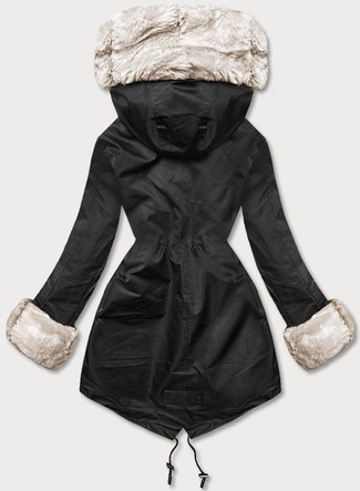 Parka z futrzaną podpinką czarna  (5M3187-392)