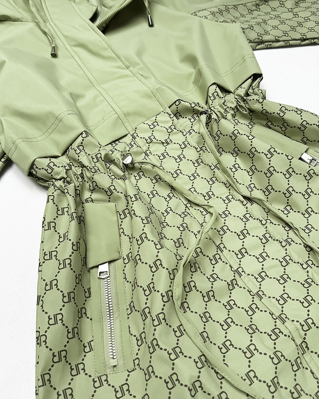 Kurtka damska ze ściągaczem w talii Goodlookin khaki (KK60414-3#)