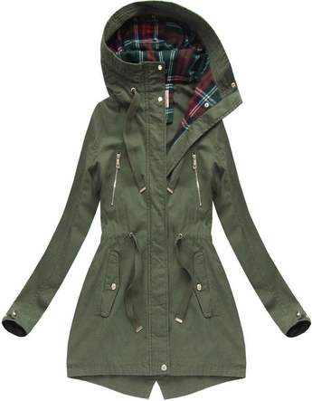 BAWEŁNIANA PARKA Z KAPTUREM KHAKI 1 (XW150X)