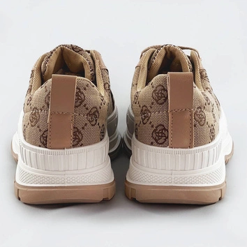 Trampki na grubej podeszwie ciemnobeżowe (s067)