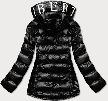 Damska kurtka pikowana z kapturem czarny/czerwony(xw817x)