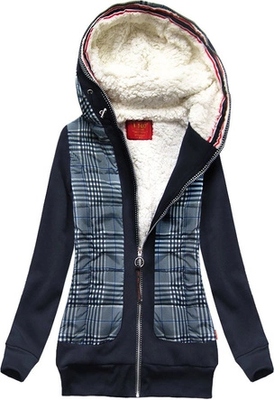 BLUZA OCIEPLONA FUTERKIEM GRANATOWA (671A)