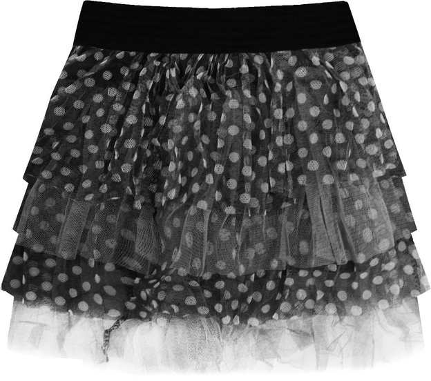 SPÓDNICA MINI W GROSZKI CZARNA (379ART)