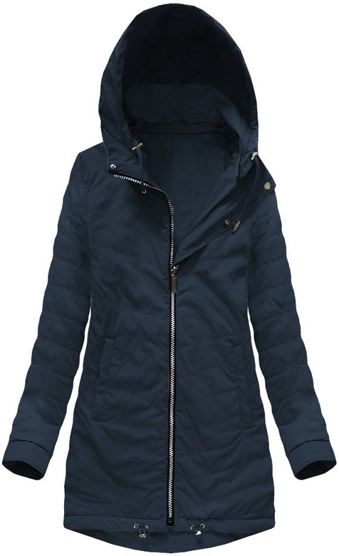 DWUSTRONNA KURTKA Z KAPTUREM GRANATOWA (W0229)