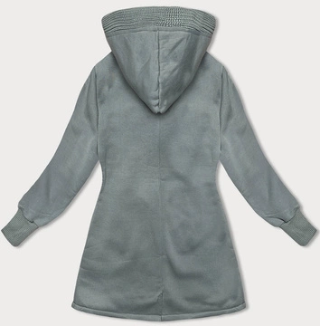 Długa bluza damska szarozielona (AMG-321A)