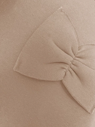 Ciepła bluza damska z kokardkami beżowa (23999)