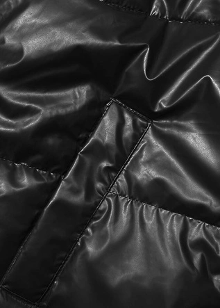 Krótka kurtka damska oversize czarna (5M3193-392)