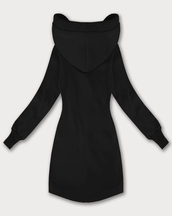 Damska bluza ze swetrowymi wstawkami LHD czarna (AMG-172A)