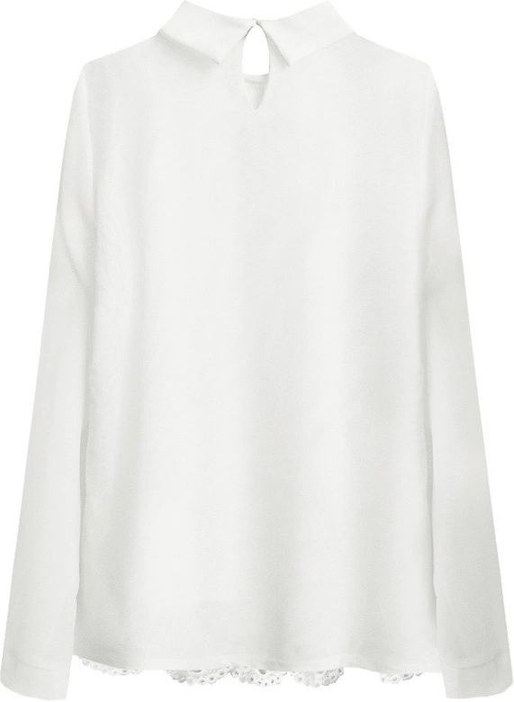 ELEGANCKA BLUZKA Z KOŁNIERZYKIEM BIAŁA (X6317X)