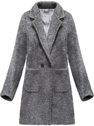 PŁASZCZ BARANEK Z DOMIESZKĄ WEŁNY CIEMNOSZARY (179ART)