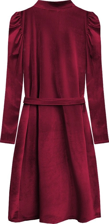 WELUROWA SUKIENKA WIĄZANA W TALII BORDOWA (487ART)