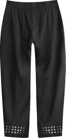 BŁYSZCZĄCE LEGGINSY Z DŻETAMI CZARNE (329ART)