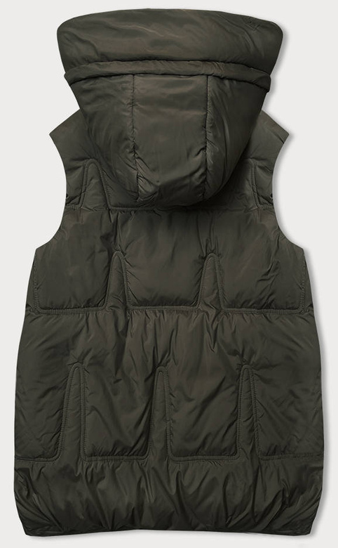 Puchowa kamizelka damska khaki (B8153-11)