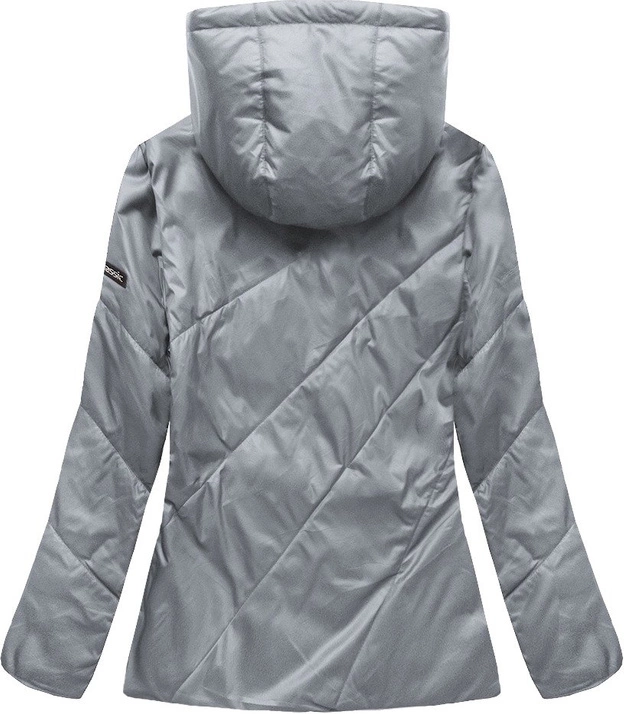 PIKOWANA KURTKA Z KAPTUREM SZARA (B9516)